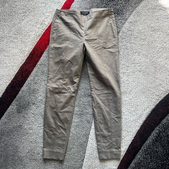 St. John Olive Slim Fit Nylon Blend Pull On Pants - Picture 1 of 5